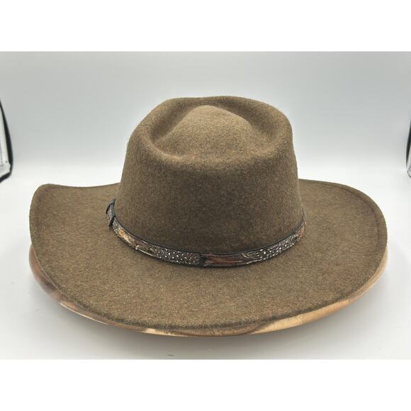 Stetson Hat Cowboy Fitted Mens X-Large Brown Wool Crushable Water Repellent USA - Picture 4 of 16